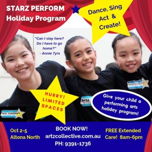 Performing arts Holiday Program, Dance sing Act Drama Altona North, Western suburbs